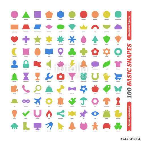 500x500 Large Color Basic Geometric Figures Set Learning The Shapes