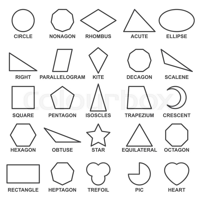 800x800 Set Of Basic Geometric Shapes Stock Vector Colourbox