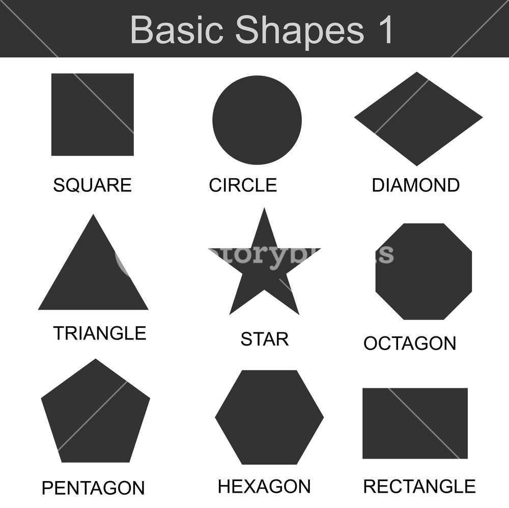 1000x998 Vector Set Of Basic Shapes Illustration Royalty Free Stock Image