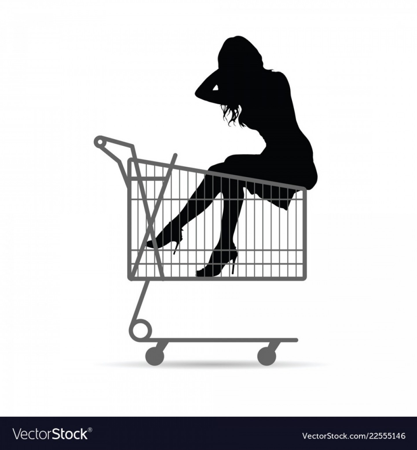 1440x1555 Girl Silhouette In Shopping Basket Vector Newwaysys