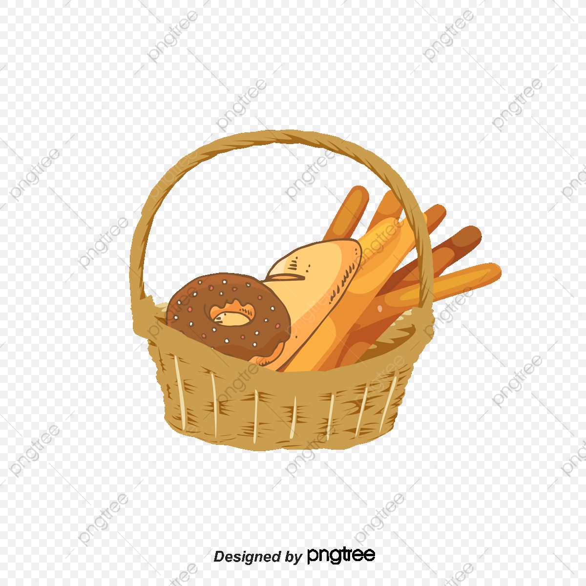1200x1200 Vector Painted Bread Basket, Vector, Hand Painted, Bread Basket