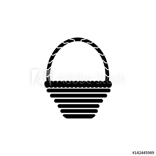500x500 Wicker Basket Vector Icon