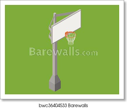 435x370 Basketball Backboard Isometric Flat Vector, Art Print Barewalls