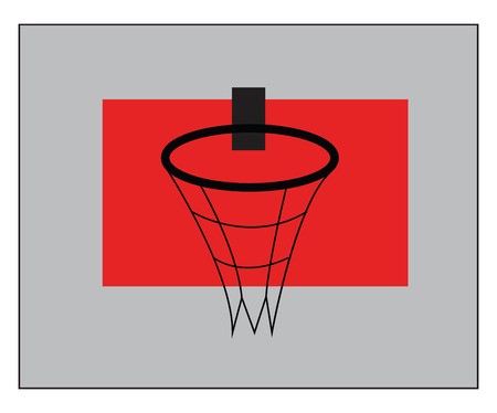 450x374 A Black Basketball Ring Fitted On A Red Basketball Backboard