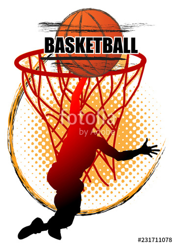 357x500 Basketball Player Is Jumping To Shoot The Ball On White Background