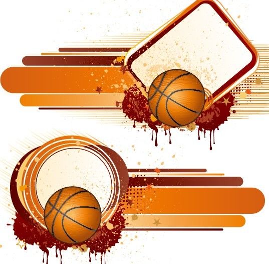 537x526 Free Vintage Grunge Splash Basketball Background Vector Free Web