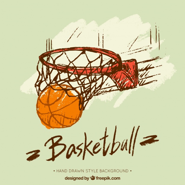 626x626 Hand Drawn Basketball Basket Background Vector Free Download
