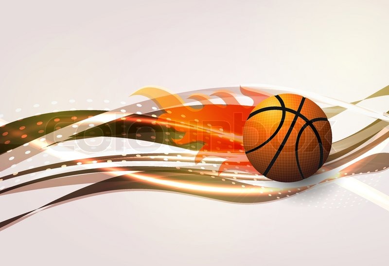 800x548 Vector Basketball With Wave Background Stock Vector Colourbox