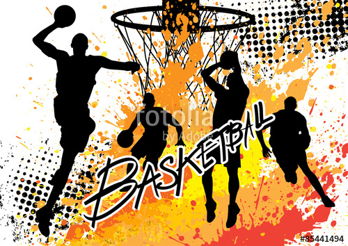 500x354 Basketball Player Team On White Grunge Background Stock Image