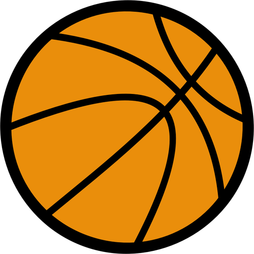 Basketball Ball Vector Drawing With Thick Border 500x500 Basketball Ball Vector Drawing With Thick Border