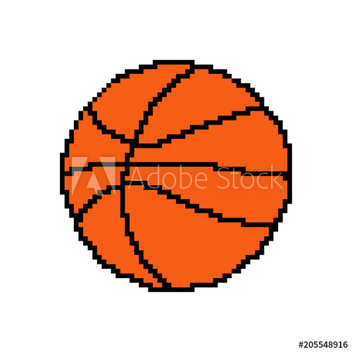 Pixel Art Basketball Ball Vector Bit Game Web Icon Isolated 500x500 Pixel Art Basketball Ball Vector Bit Game Web Icon Isolated