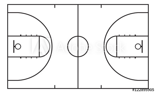 500x300 Basketball Court Background For Sport Strategy Vector