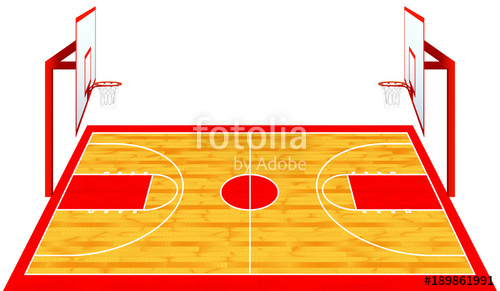 500x291 Basketball Court, Vector, Isolated Stock Image And Royalty Free