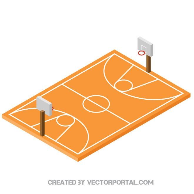 660x660 Basketball Court Vector Image Sports Free Vectors