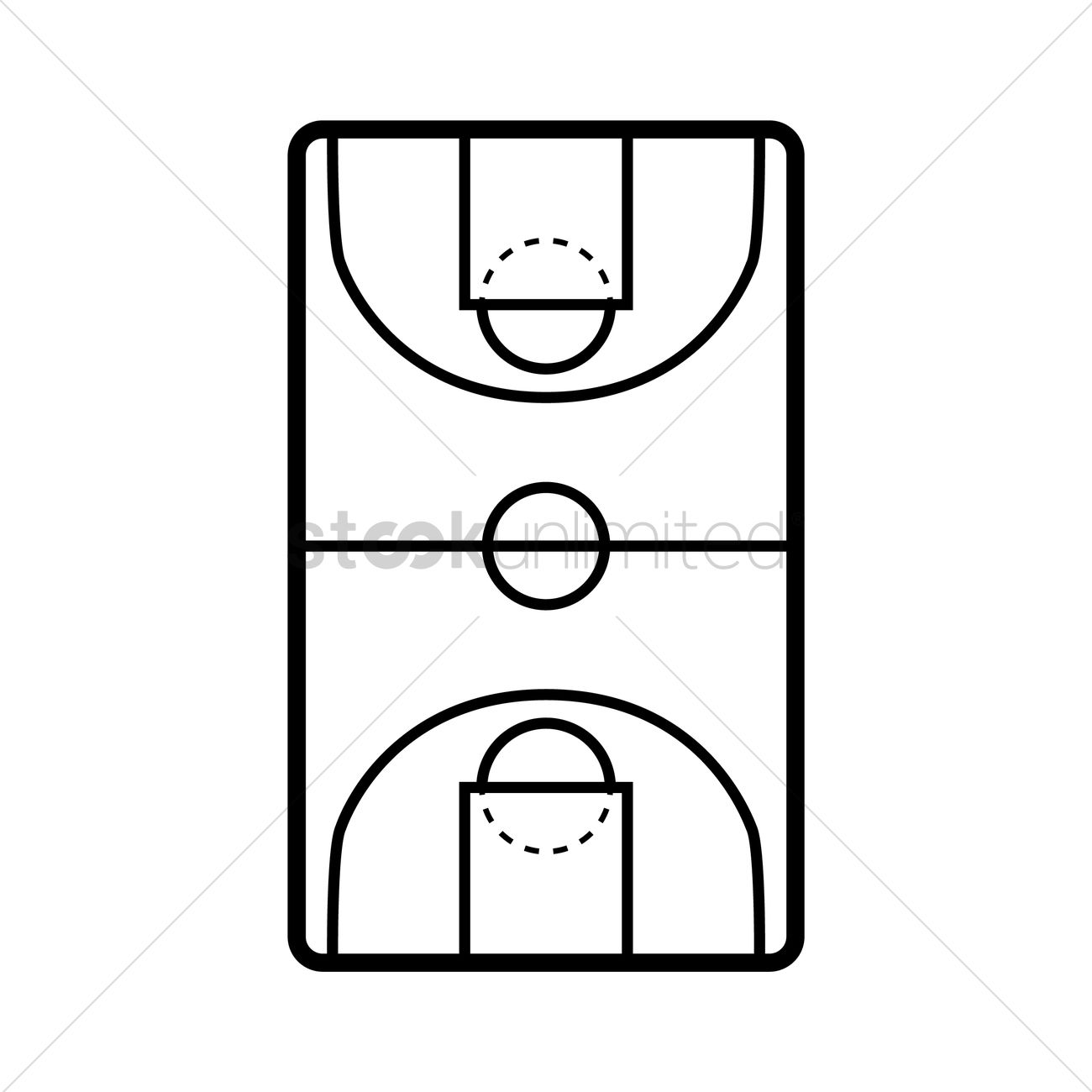 1300x1300 Basketball Court Vector Image