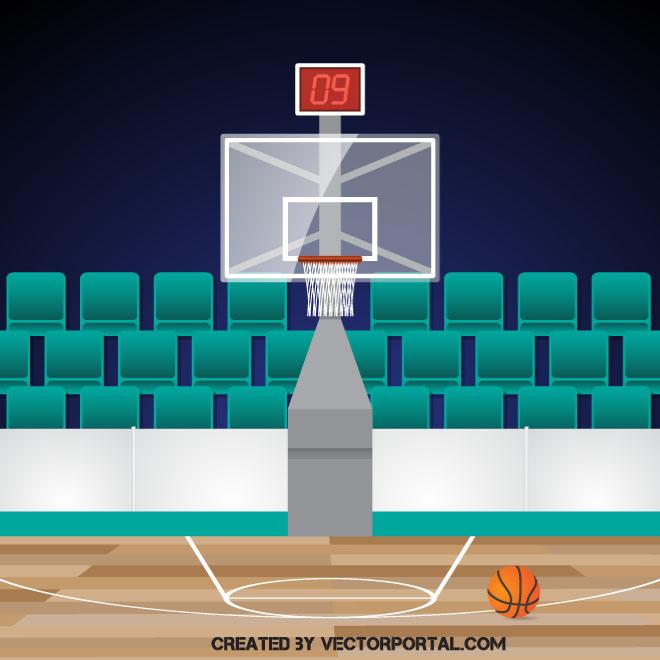 660x660 Basketball Court Vector Illustration