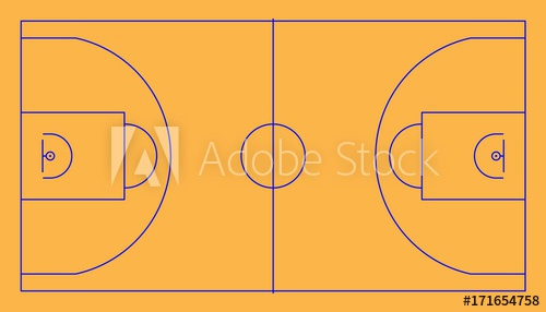 500x286 Basketball Court Vector Illustration With Lines