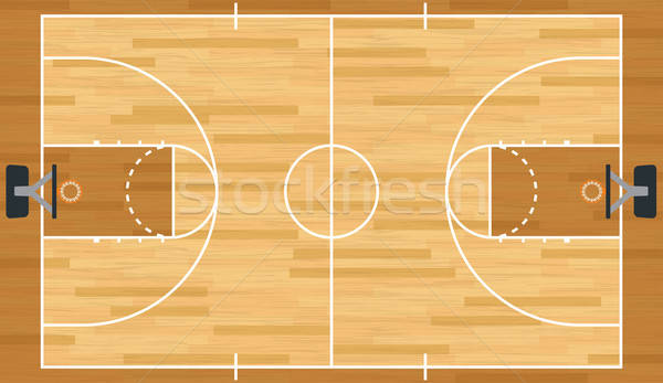 600x347 Realistic Vector Basketball Court Vector Illustration Jason