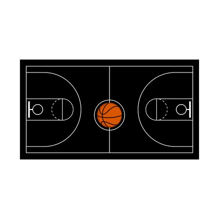450x450 Aerial View Of A Basketball Court Vector Illustration Design