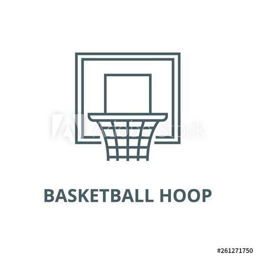 500x500 Basketball Hoop Line Icon, Vector Basketball Hoop Outline Sign