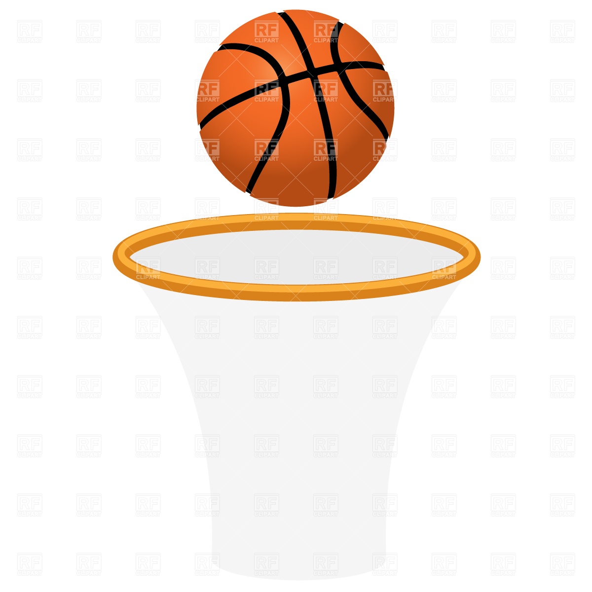 1200x1200 Basketball Hoop Net And Ball Vector Image Of Sport And Leisure