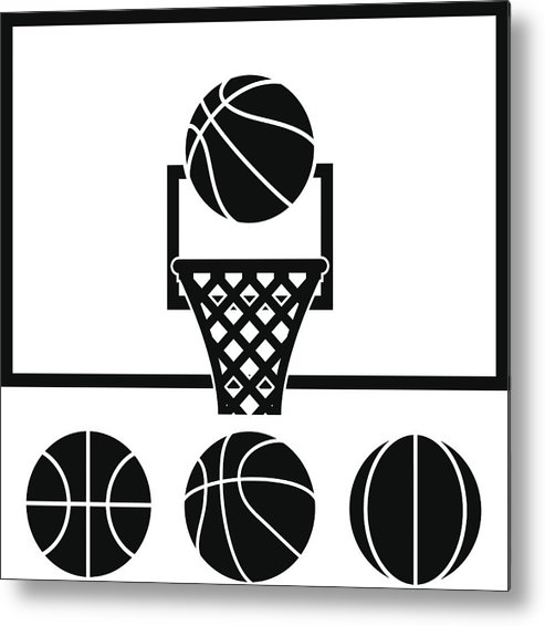 493x566 Vector Basketball Net, Backboard Set And Basketball Balls Metal