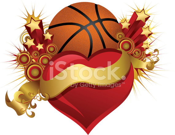 570x440 Basketball Starburst Heart Stock Vector