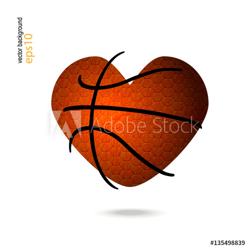 500x500 Basketball Heart Vector Illustration Of Sports Grunge Texture