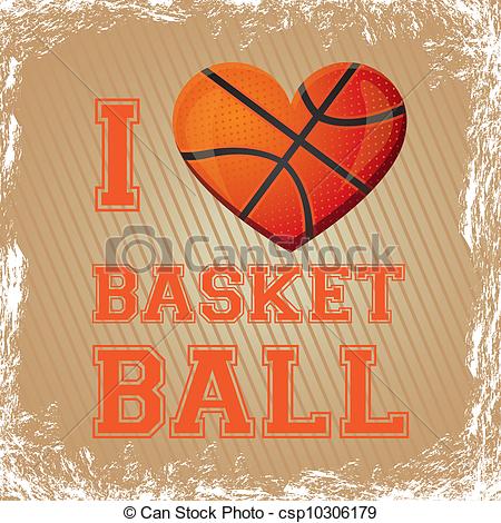 450x470 Illustration Of Basketball Heart On A Background Of Lines