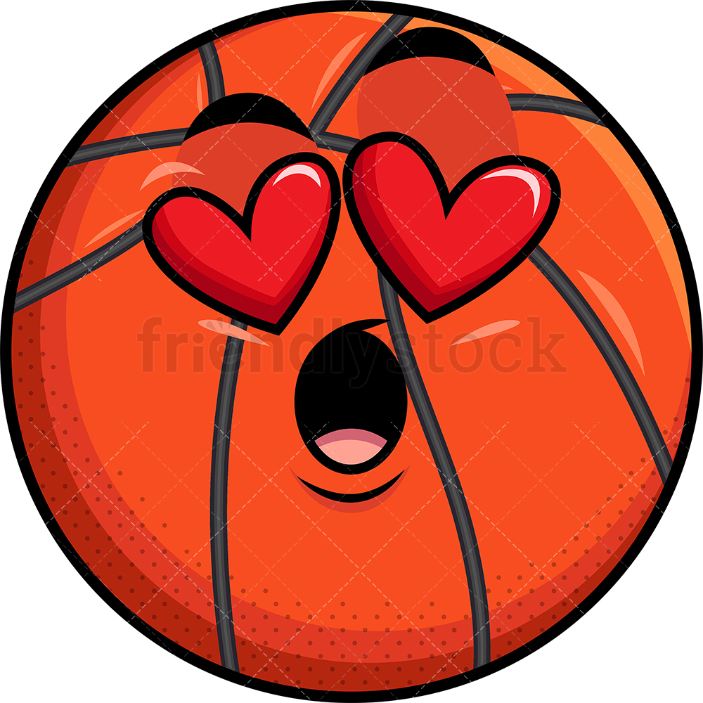 1000x1000 In Love Basketball Emoji Cartoon Clipart Vector