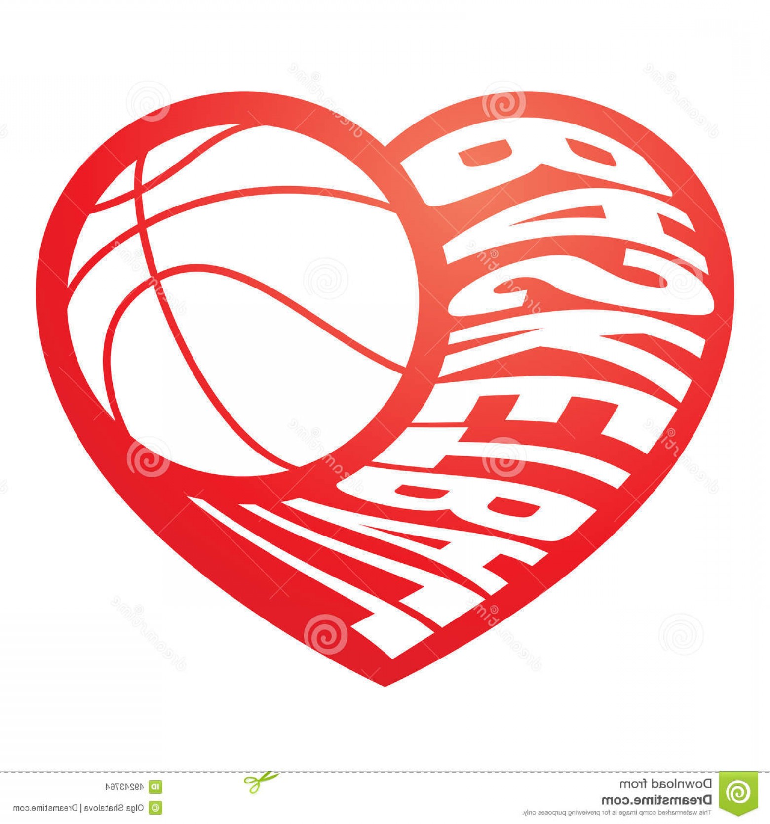 1560x1668 Stock Illustration Basketball Heart Ball Inscription Form Vector