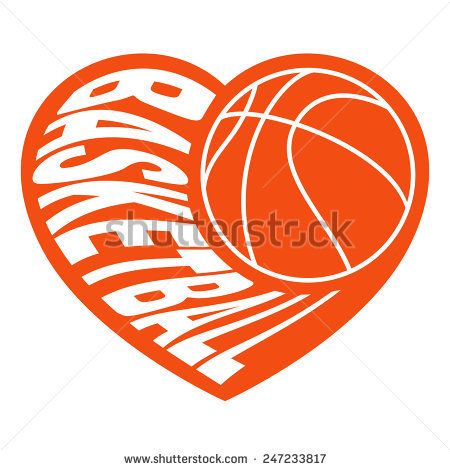 450x470 Basketball In Heart Vector Illustration Isolated On White