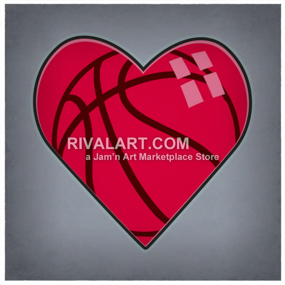 946x946 Basketball Heart Graphic