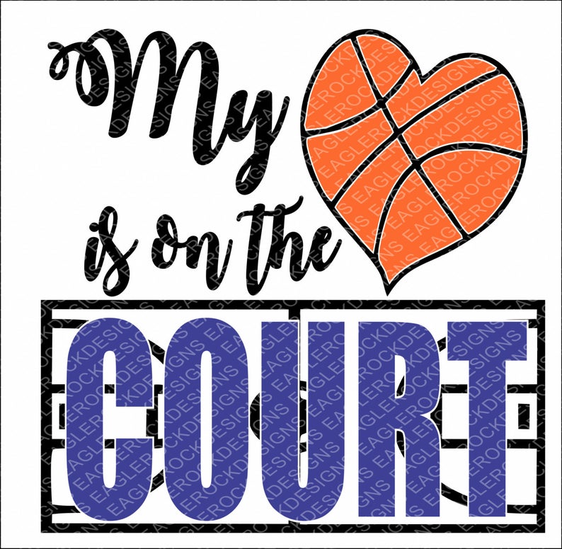 794x776 Basketball My Heart Is On The Court Dxf Etsy