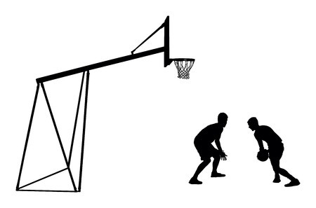 450x297 Basketball Players Black Silhouette Vector Illustration Isolated