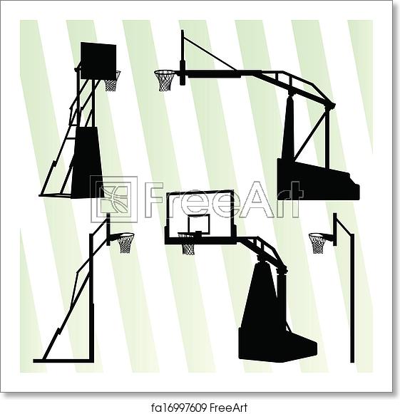 561x581 Free Art Print Of Basketball Hoop Vector Background Set Concept
