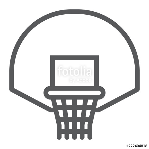 500x500 Basketball Hoop Line Icon, Game And Sport, Basket Sign, Vector