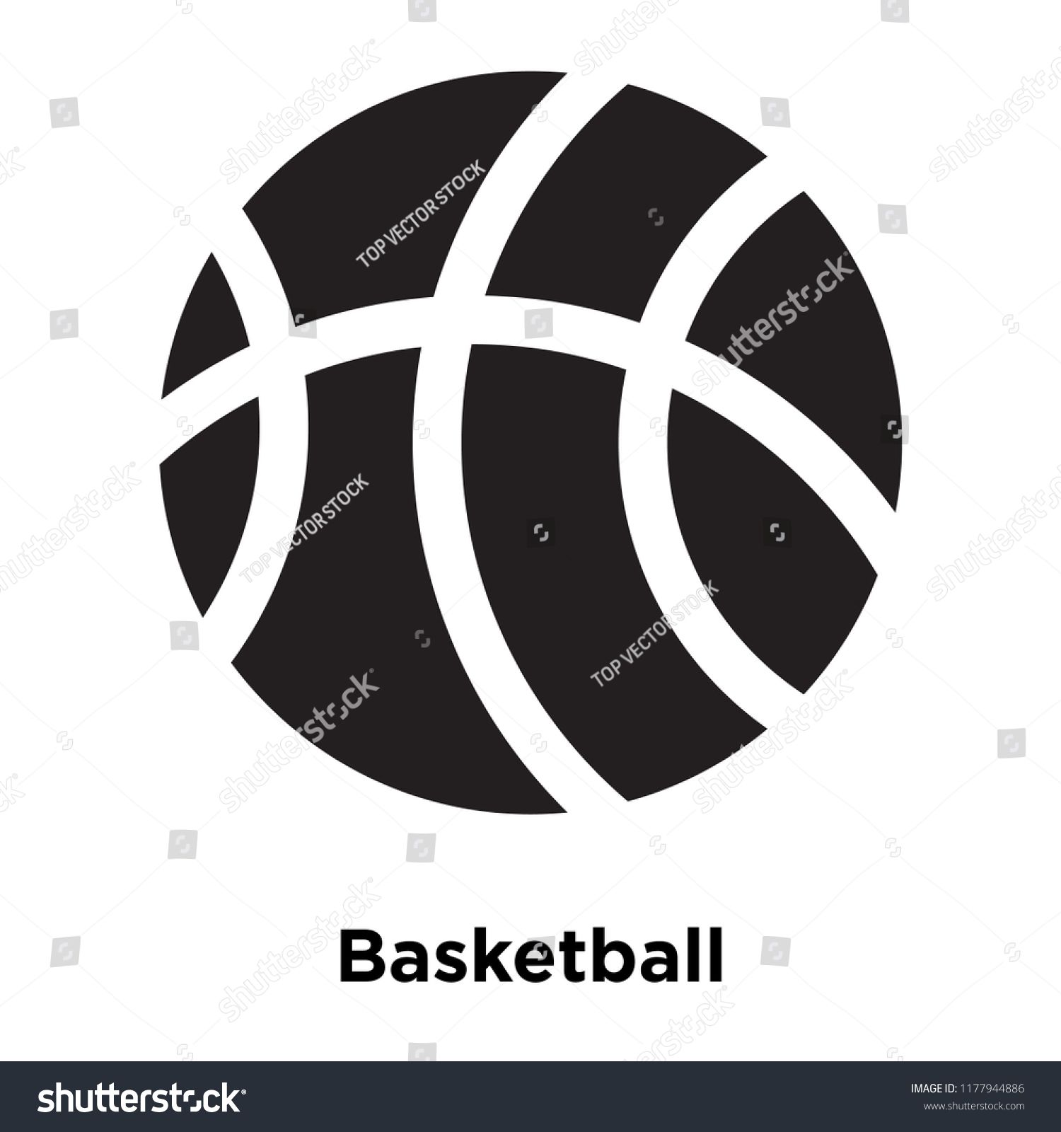 1500x1600 Basketball Icon Vector Isolated On White Background, Logo Concept