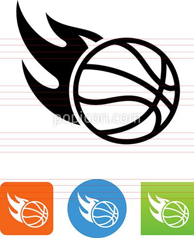 400x492 Flaming Basketball Icon