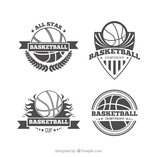 626x626 Pack Of Four Retro Basketball Logos Vector Free Download
