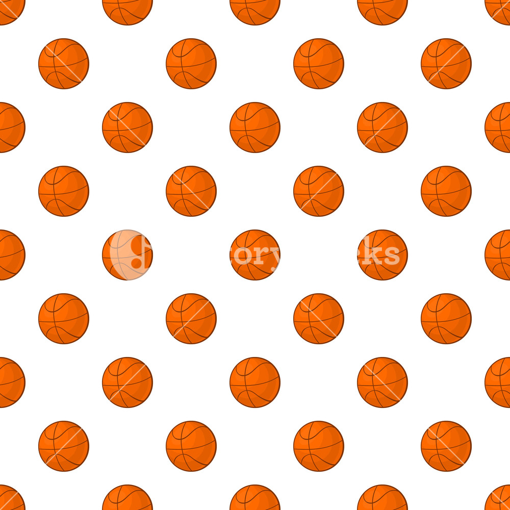 1000x1000 Basketball Pattern Cartoon Illustration Of Basketball Vector