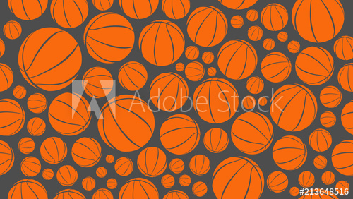 500x282 Basketball Background Seamless Pattern Vector Illustration