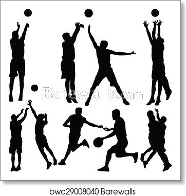 362x382 Basketball Player Silhouette Vector, Art Print Barewalls Posters