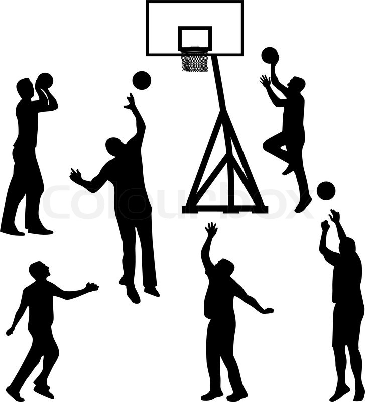 727x800 Basketball Player Silhouette Vector Stock Vector Colourbox
