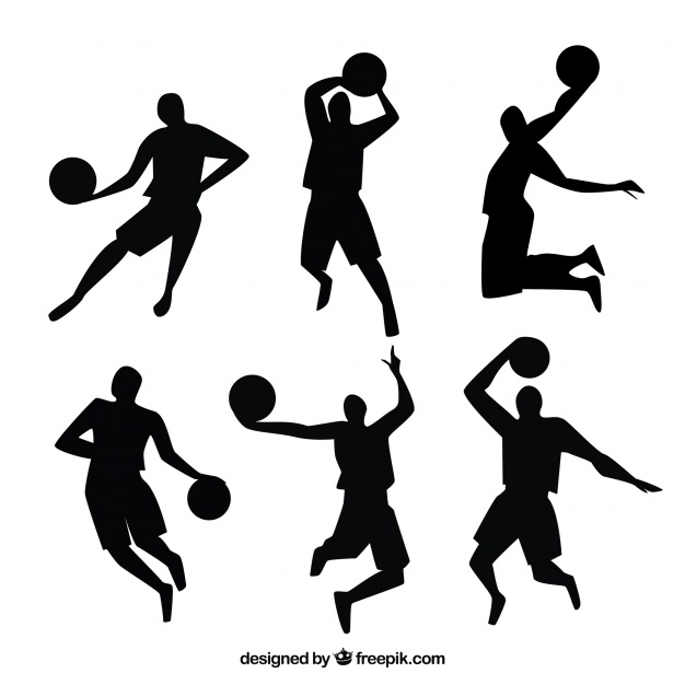 626x626 Basketball Players Silhouettes Vector Free Download