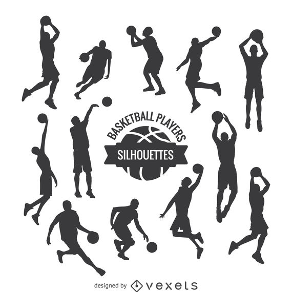 570x570 Basketball Players Silhouettes Set