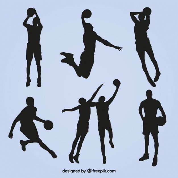 626x626 Collection Of Basketball Player Silhouettes Free Vector Misc