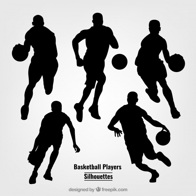 626x626 Silhouettes Of Basketball Players Vector Free Download