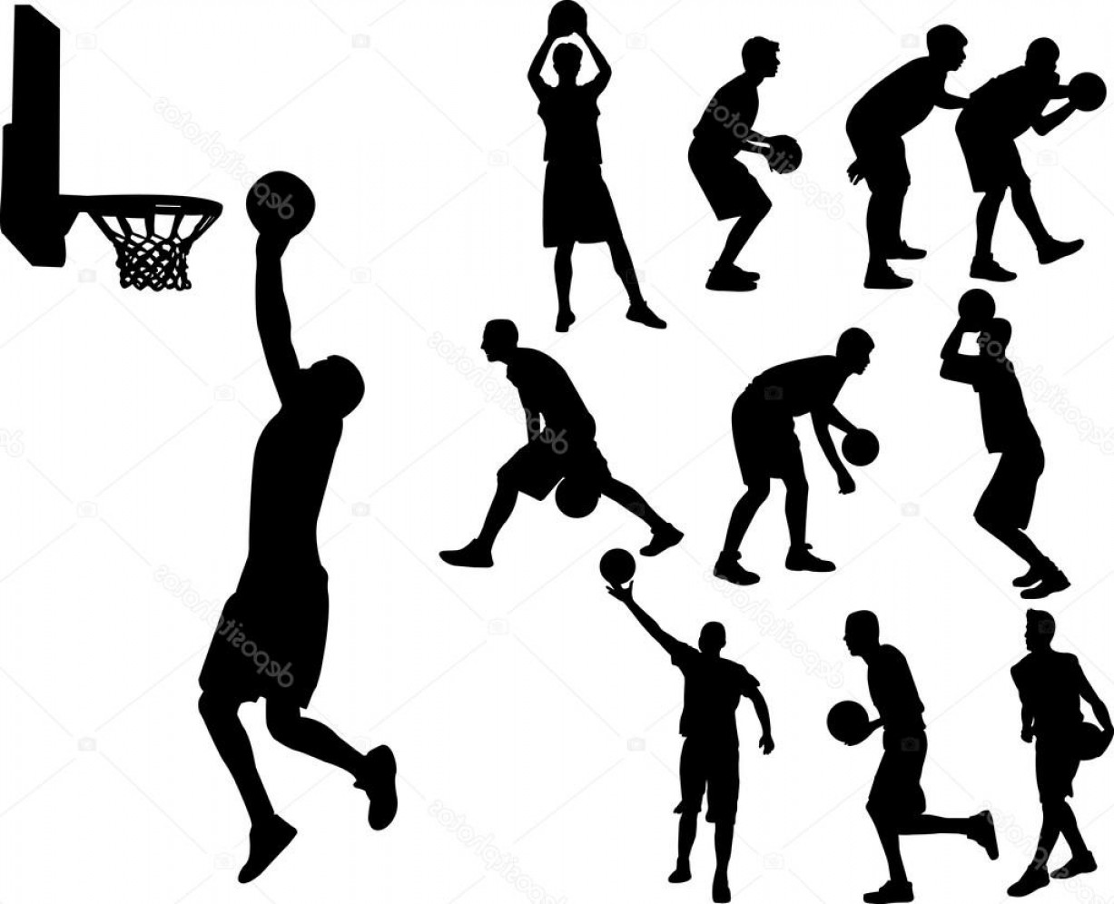 1227x996 Stock Illustration Basketball Players Vector Silhouette Cqrecords