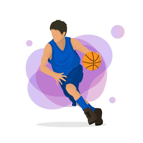 490x490 Flat Basketball Player Vector Illustration